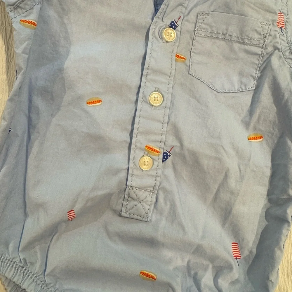 OshKosh B'gosh Light Blue Baby Shirt‎ romper